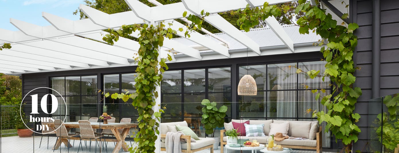 White Pergola Painted with Accent