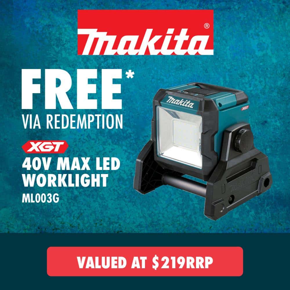 Free Makita 40V Max LED Worklight