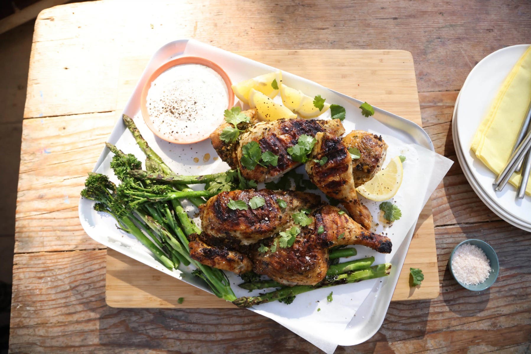 Chermoula chicken with coriander yoghurt