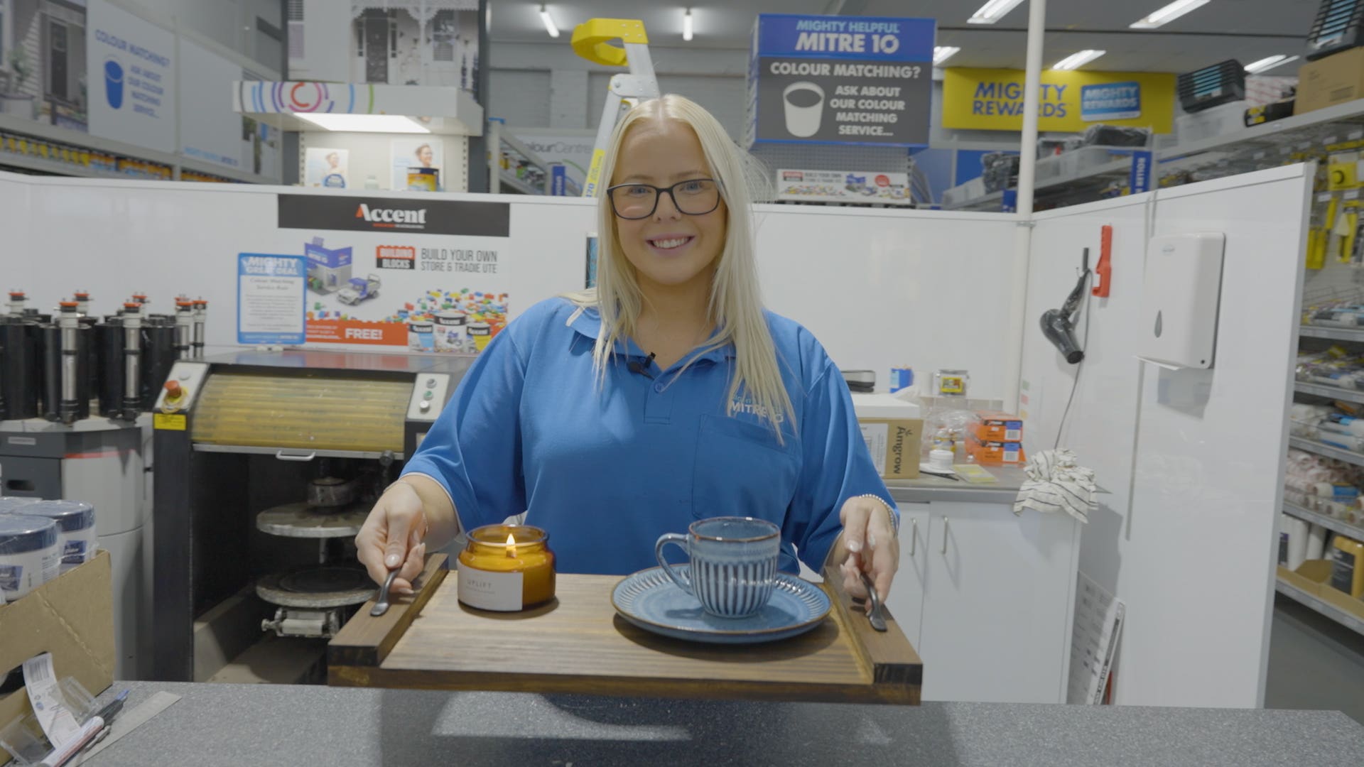  woman holding breakfast 