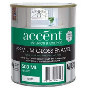 Accent® Enamel Water Based Gloss White 500ml