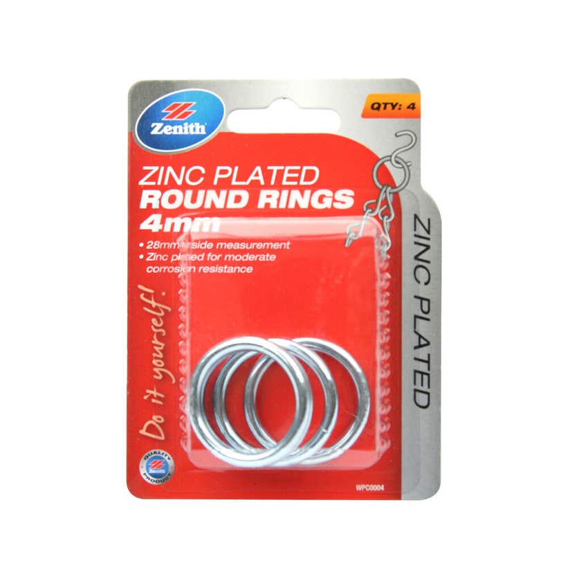 Zenith Round Ring Zinc Plated 27 x 4mm - 4 Pack