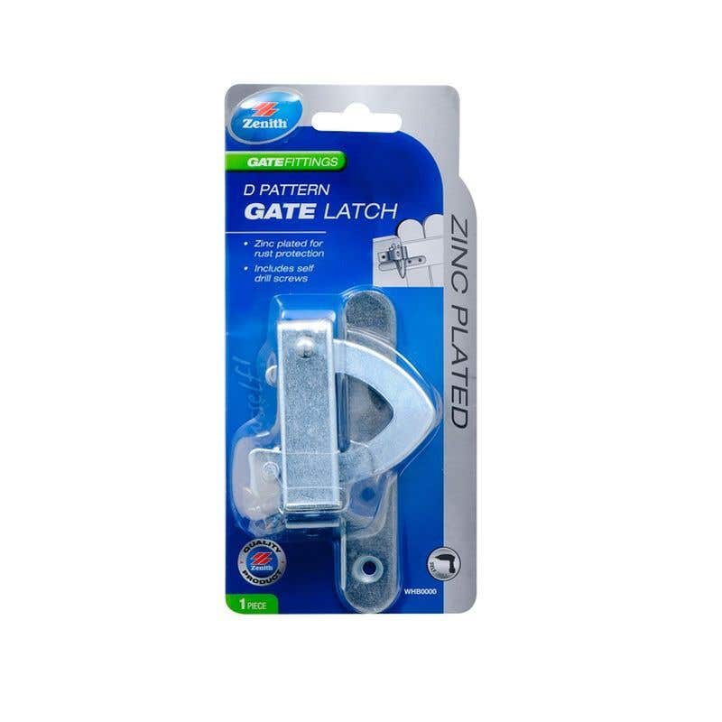 Zenith D Pattern Gate Latch Zinc Plated - 1 Pack