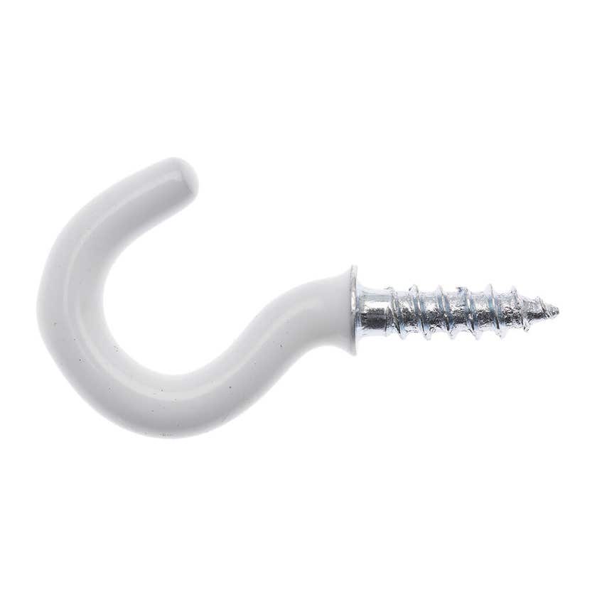 Zenith Cup Hook PVC White 2.2 x 15mm - 5 Pack