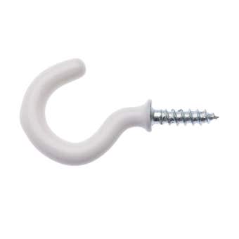 Zenith Cup Hook PVC White 2.5 x 22mm - 5 Pack