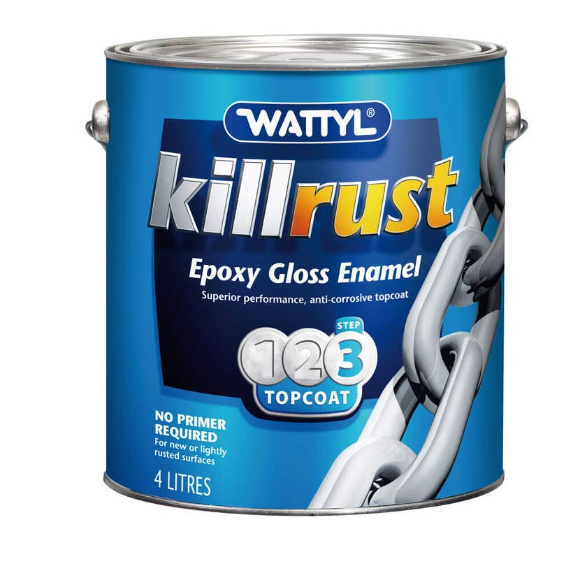 Wattyl Killrust Epoxy Gloss Enamel Pewter 4L