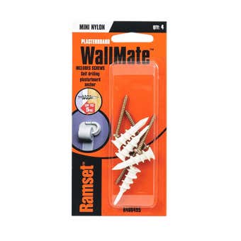 Ramset WallMate Nylon Mini With Screws 5kg - 4 Pack