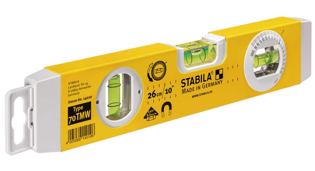 Stabila Type 70 TMW Magnetic Spirit Level with Angle Vial 260mm
