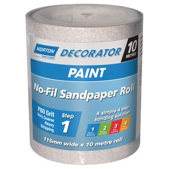 Norton Decorator No-Fil Sanding Solution for Paint - 115mm x 10m Roll