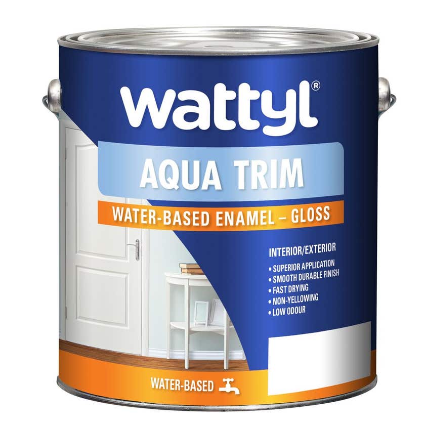 Wattyl Aqua Trim Water Based Enamel Gloss Strong Base 4L