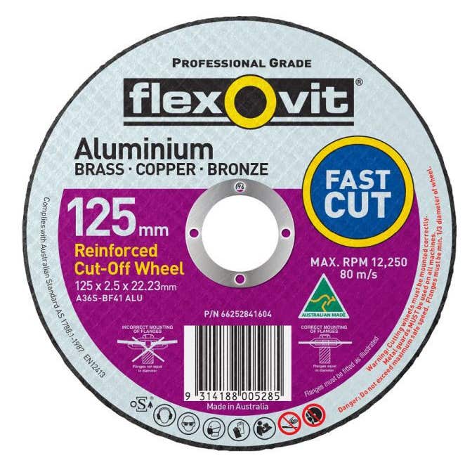 Flexovit Aluminium Cut-Off Wheel 125 x 2.5 x 22.2mm