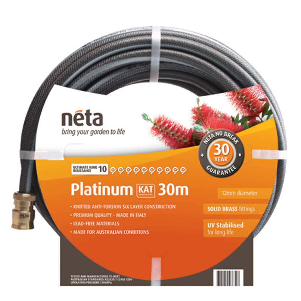 Neta Platinum GARDEN HOSE 30m for 12mm 30yr Guarantee UV Stabilised *Aus Made* 