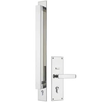 Gainsborough Trilock Omni Pull Handle & Allure Leverset Double Cylinder Polished Stainless Steel 600mm