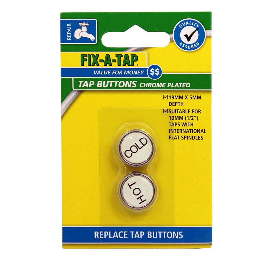 FIX-A-TAP Buttons Chrome 19mm x 5mm