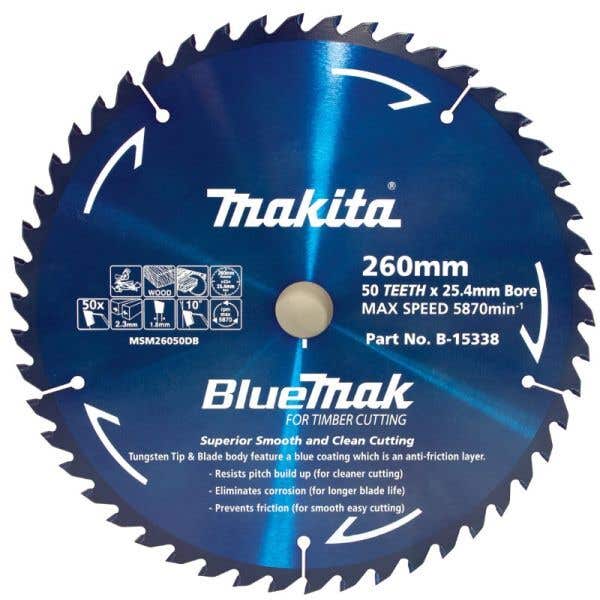 Makita Saw Blade BlueMak 260 x 25.4mm bore x 50T