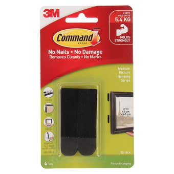 Command Picture Hanging Strips Black Medium - 4 Pack