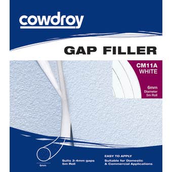 Cowdroy Foam Gap Filler Rods White 6mm x 5m