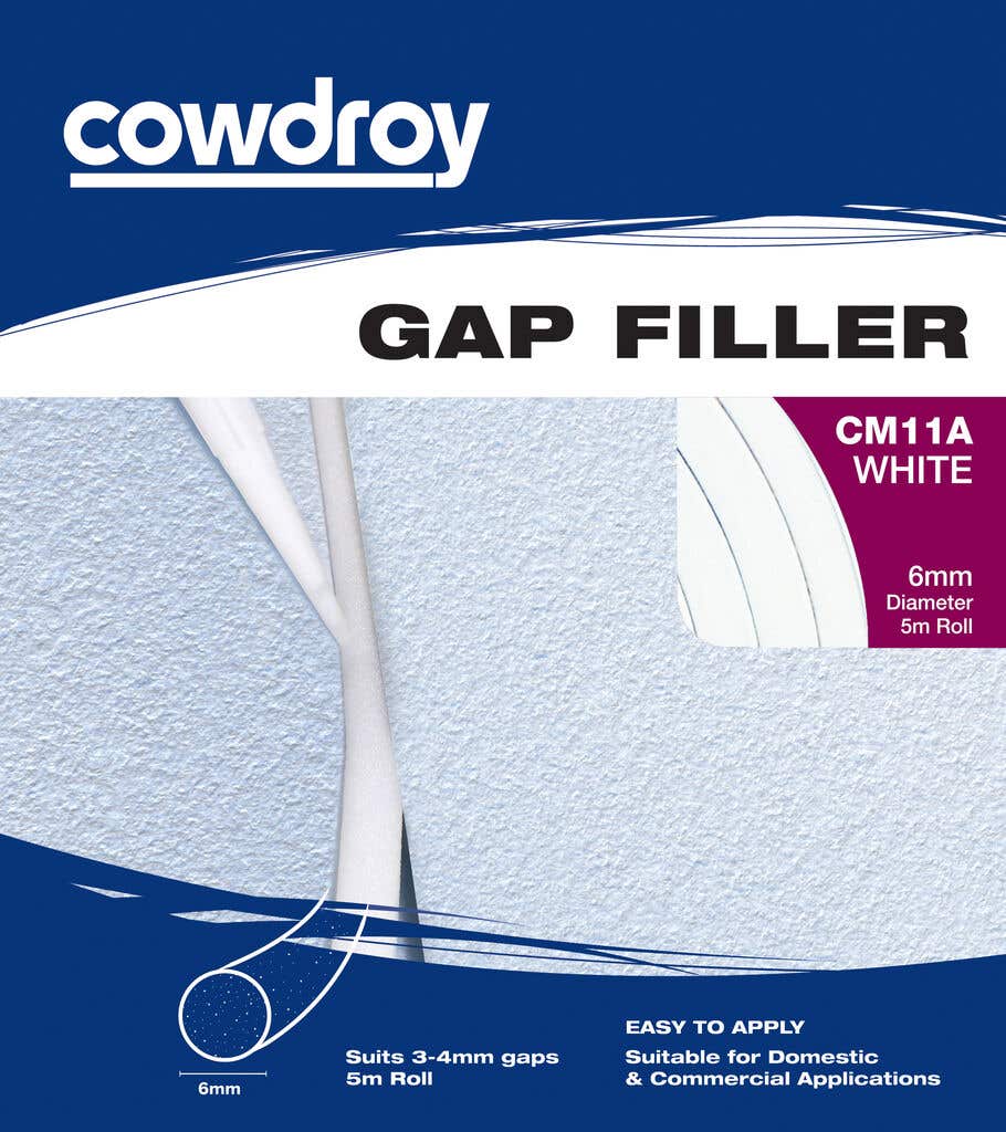 Cowdroy Foam Gap Filler Rods White 6mm x 5m