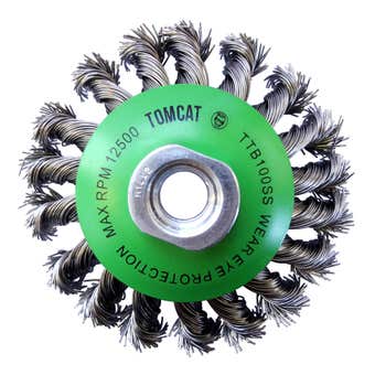 Tomcat Bevel Brush Multi-Thread Stainless Steel Twistknot 100mm