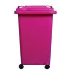 Queen Plastic Wheelie Rubbish Bin Pink 60L