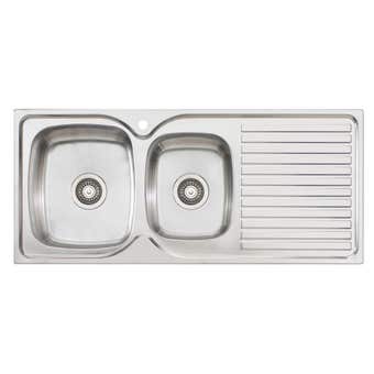 Endeavour 1 Tap Hole Left Hand 1 & 3/4 Bowl Sink with Drainer