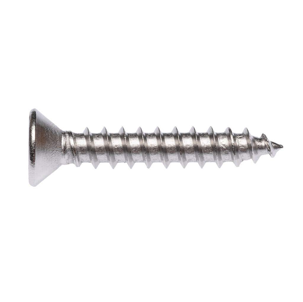 x100 6g x 1/4" Stainless Pozi COUNTERSUNK Self Tapping Screws 3.5mm x 6mm 