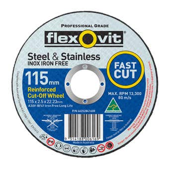 Flexovit Cutting-Off Wheels A30S Iron Free 115 x 2.5 x 22.23mm