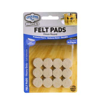 Cold Steel Felt Pads Round Heavy Duty Beige 19mm - 24 Pack