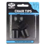 Cold Steel Chair Tips Round Black Plastic 22mm - 4 Pack