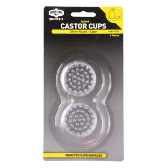 Cold Steel Castor Cups Spiked Plastic Clear 38mm - 4 Pack