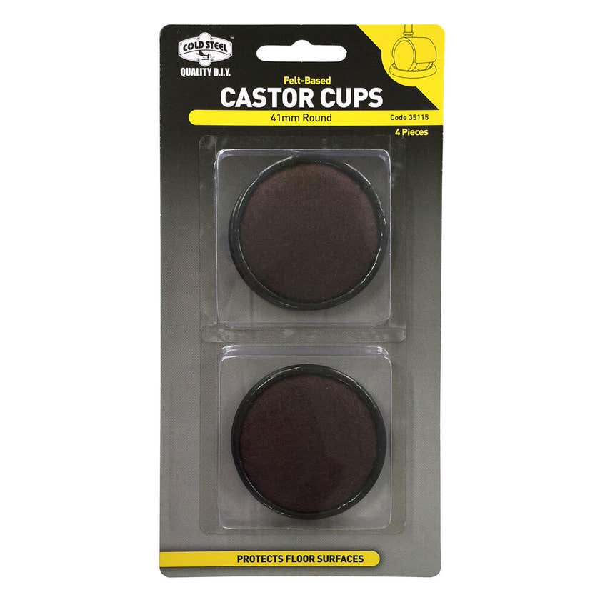 Cold Steel Castor Cups Felt Based Round 41mm - 4 Pack