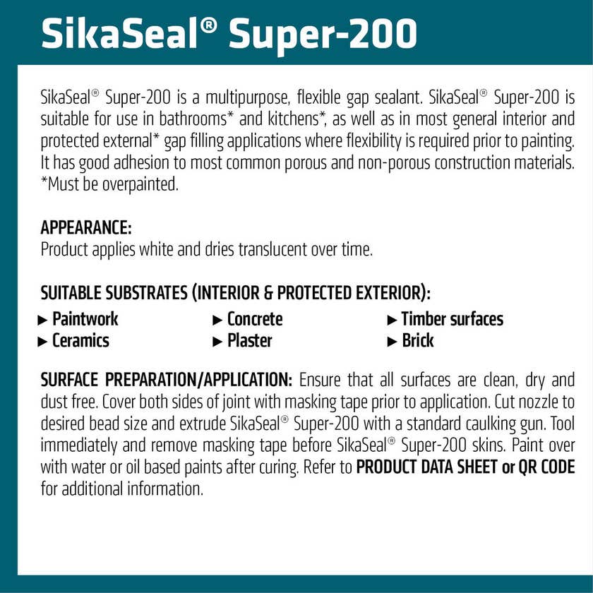 Sika Sealant Sikaseal Super 200 Trans 300ml 