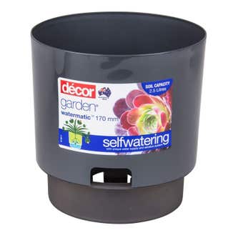 Decor Watermatic Self Watering Pot Pewter 170mm