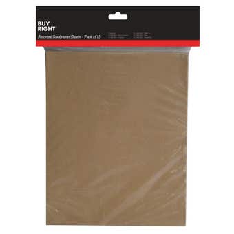 Buy Right Assorted Sandpaper - 15 Pack
