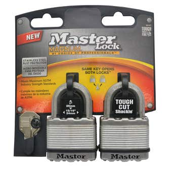 Master Lock Magnum Laminated Steel Padlock - 2 Pack