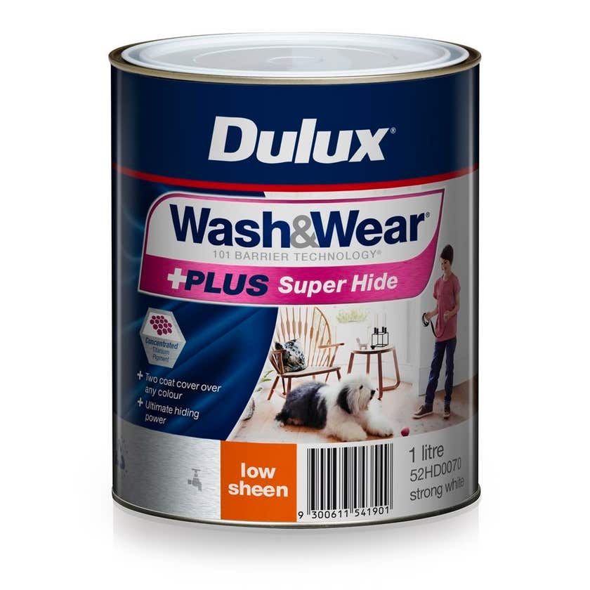 Dulux Weathershield Plus Super Hide Low Sheen Strong White 1L
