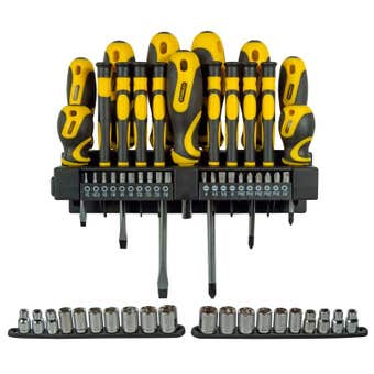 Stanley Screwdriver Set with Wall Mountable Organizer - 57 Piece