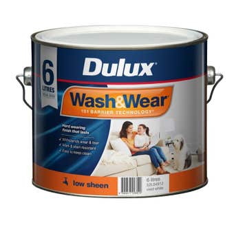 Dulux Wash & Wear Interior Low Sheen Vivid White 6L