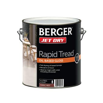 Berger Jet Dry Rapid Tread Oil Based Gloss Ferric Red 4L