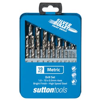 Sutton Tools Silver Bullet Jobber Drill Set - 19 Piece