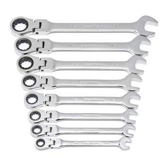 Gearwrench 12 Point Flex Head Ratcheting Combination SAE Wrench Set - 8 Piece