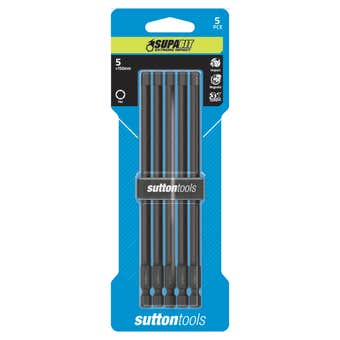Sutton Tools Supabit Impact Screwdriver Bit Hexagon Power 5 x 150mm - 5 Pack