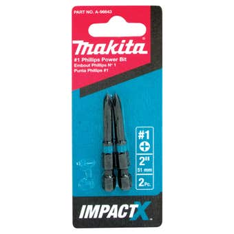 Makita Impact-X Driver Bit PH1 x 50mm - 2 Piece