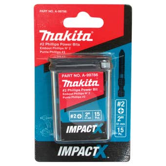 Makita Impact-X Flip-Top Case PH2 x 50mm - 15 Piece