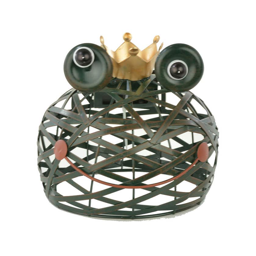 Mirabella Solar Metal Frog Ornament with LED