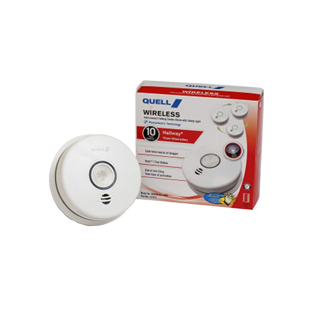 Quell Wireless Photoelectric Interconnect Bedroom Smoke Alarm 