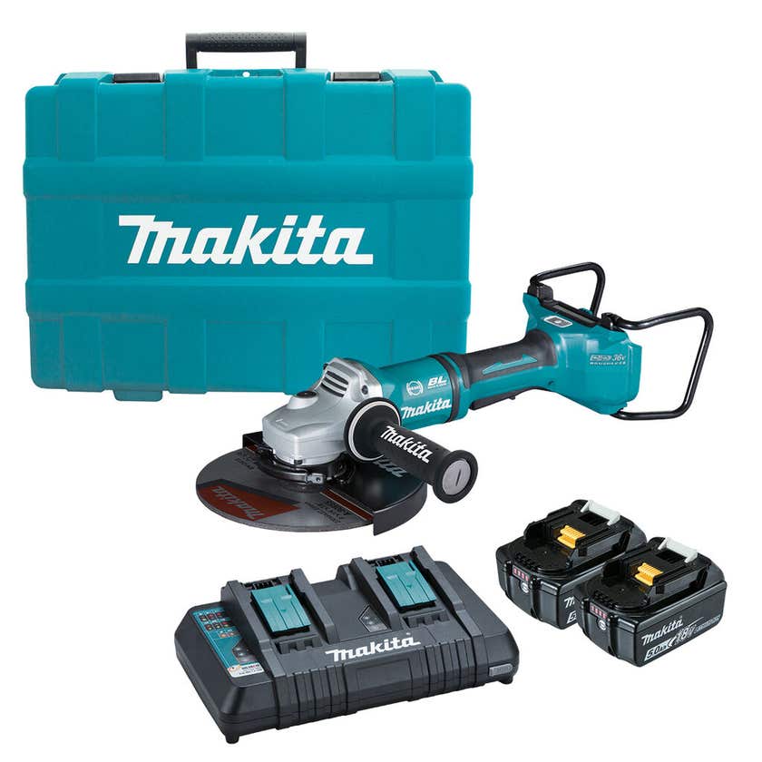 Makita 18V x 2 Brushless AWS 230mm (9") Angle Grinder Kit DGA901T2U1