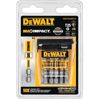 DeWALT Max Power Impact Drill Bit T25 63.5mm - 15 Pack