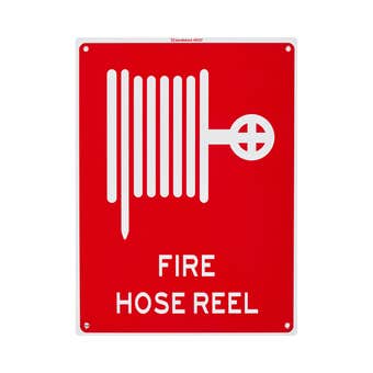 Sandleford Fire Hose Reel Safety Sign Red/White 300 x 225mm