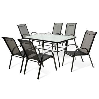 Aiden 7 Piece Steel Dining Setting
